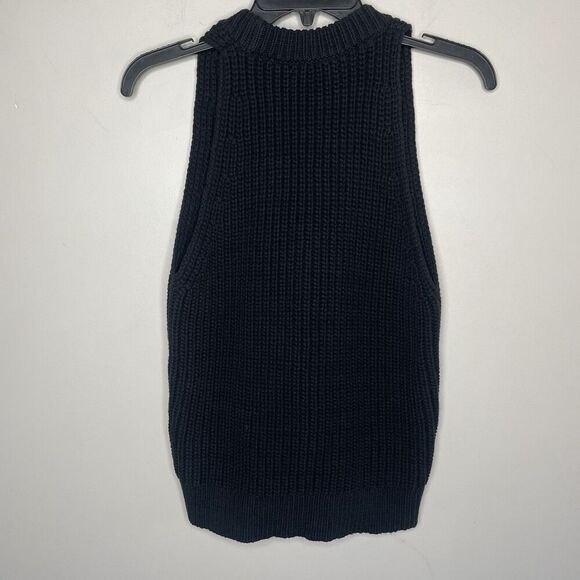 MADEWELL Cutaway Sweater Vest Women Small Black Button Up NEW Cotton Blend NQ338 - Picture 5 of 11